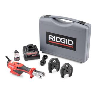 RIDGID RP 115 Mini Press Tool Kit for 12 in. - 34 in. Copper  Stainless Fittings with 12V Li-Ion Battery (Includes 6 Items) 72553