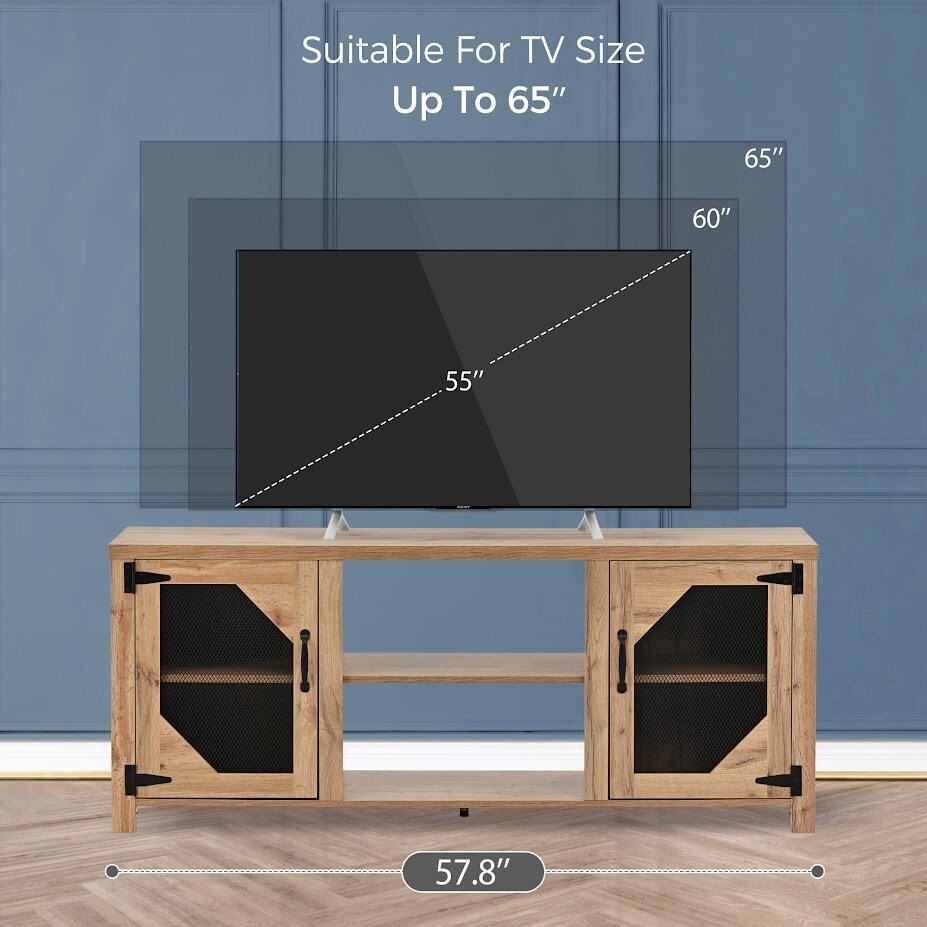 TV Stand for 3 Levels Adjustable shelves  Brown