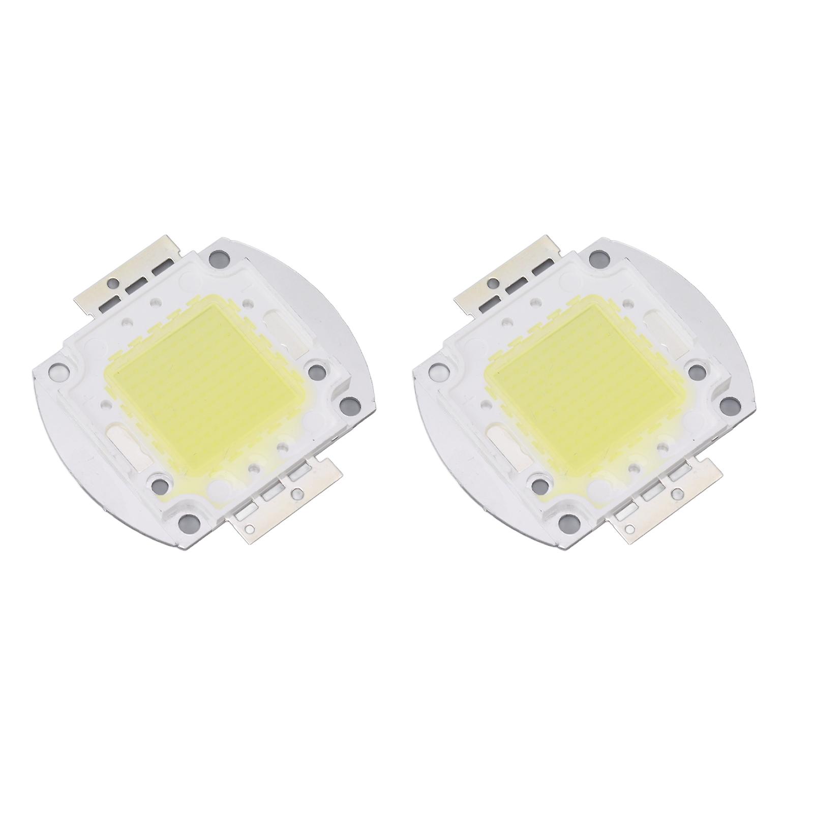 2pcs Round LED Chip 100W High Power LED Chip White Light 9600LM 6000K LED Beads for Home Studio Exhibition Foodlight Spotlight