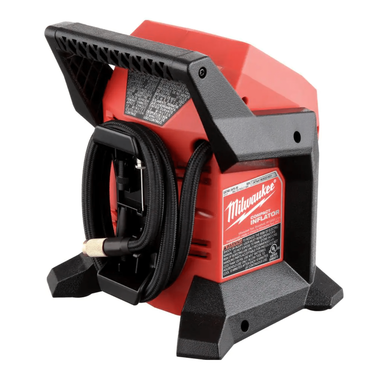 Milwaukee M12 12-Volt Lithium-Ion Cordless Compact Inflator， Tool-Only (2475-20)