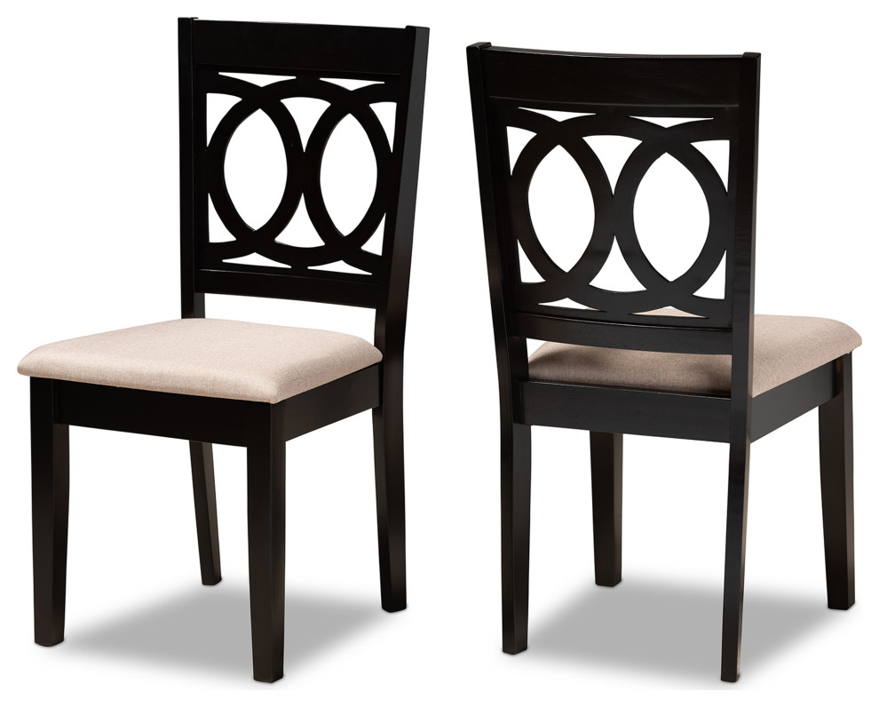 Paz Upholstered Wood 2 Piece Dining Chair Set   Transitional   Dining Chairs   by Baxton Studio  Houzz