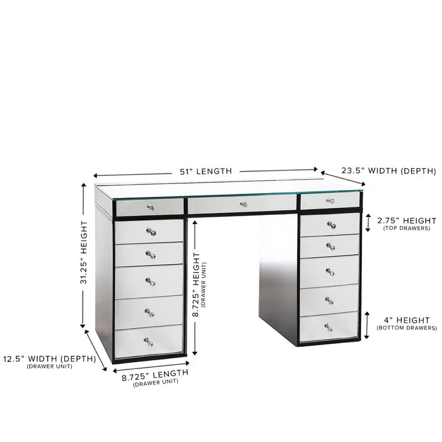 IVFT-SLAYPLUV2M5DR-WHT-N2 | SlayStation 2.0 Mirrored Tabletop + 5 Drawer Units Bundle