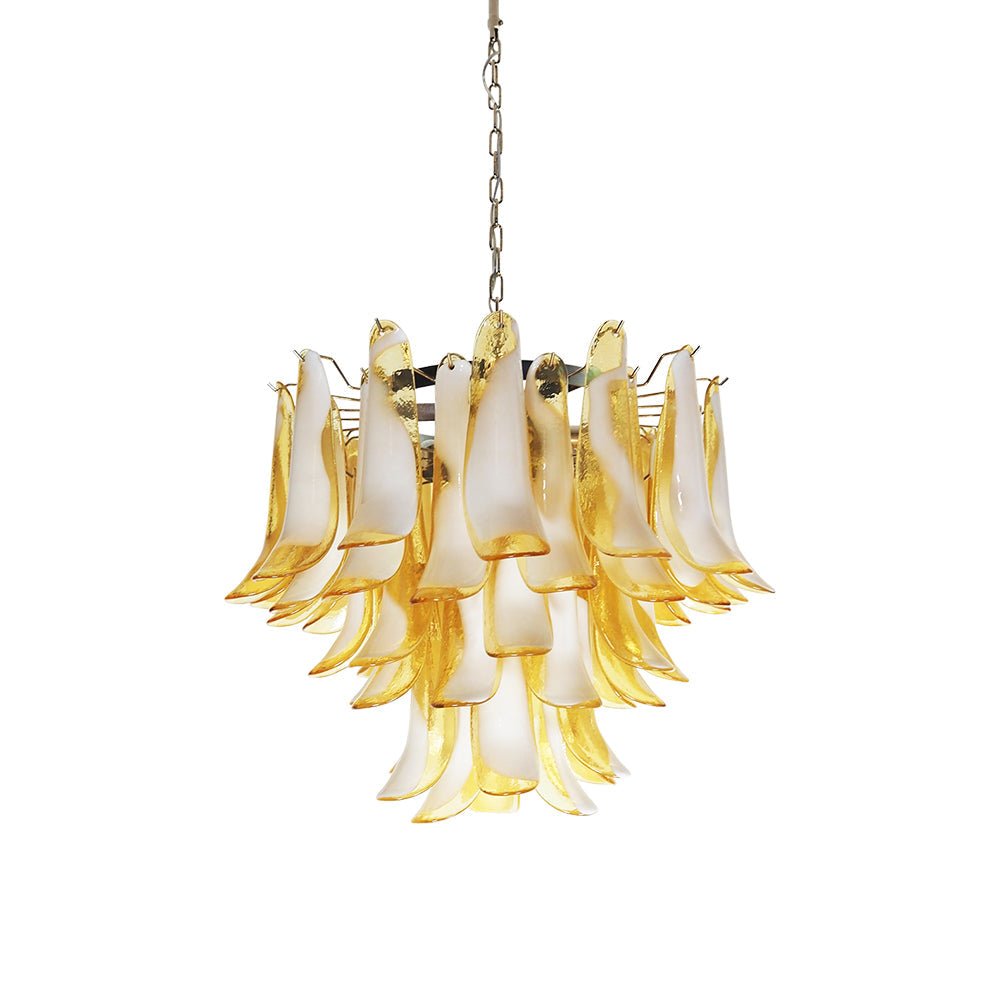 Amber Glass Murano Petals Chandelier