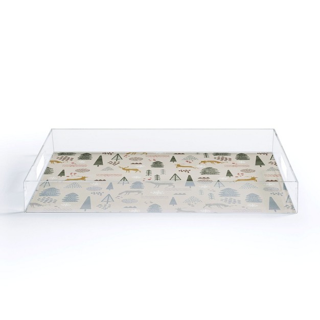 Marta Barragan Camarasa Deer Christmas Forest Acrylic Tray Deny Designs