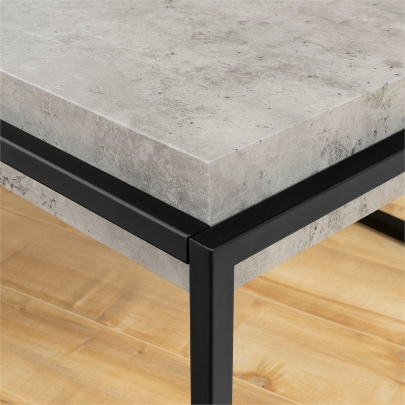 South Shore Mezzy 44 quotCoffee Table in Concrete Gray and Black   Industrial   Coffee Tables   by Homesquare  Houzz