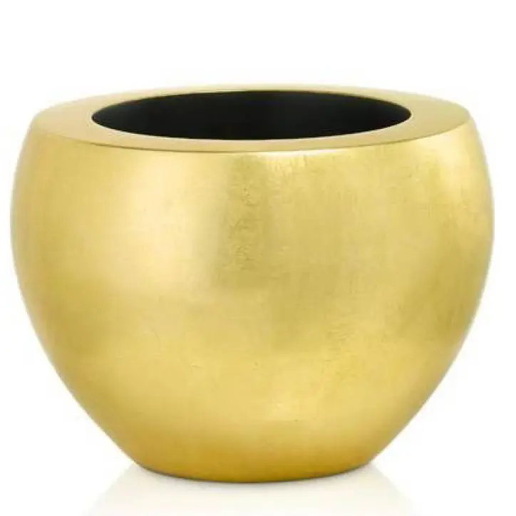 Best Design Gold Polished Handmade Custom Handmade Metal Planters for Garden Home Decorative Plant Flower Pot