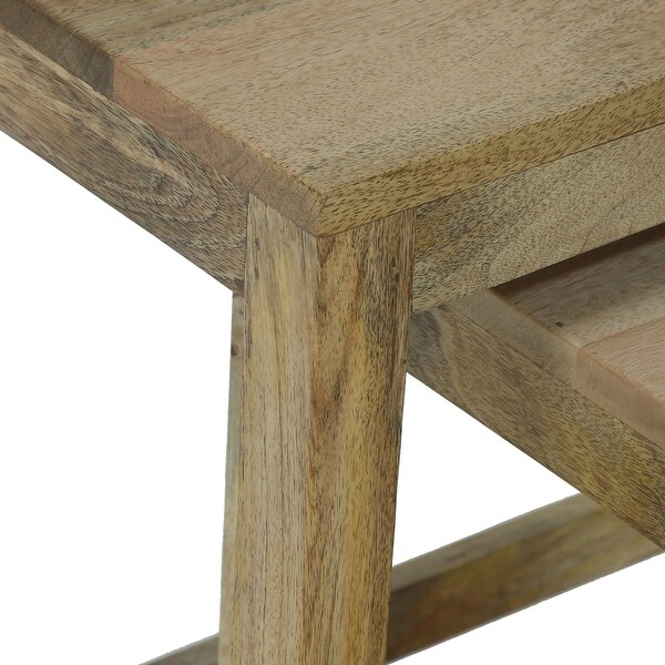 Trautman Rustic Handcrafted Mango Wood Nested Side Tables (Set of 3) by Christopher Knight Home