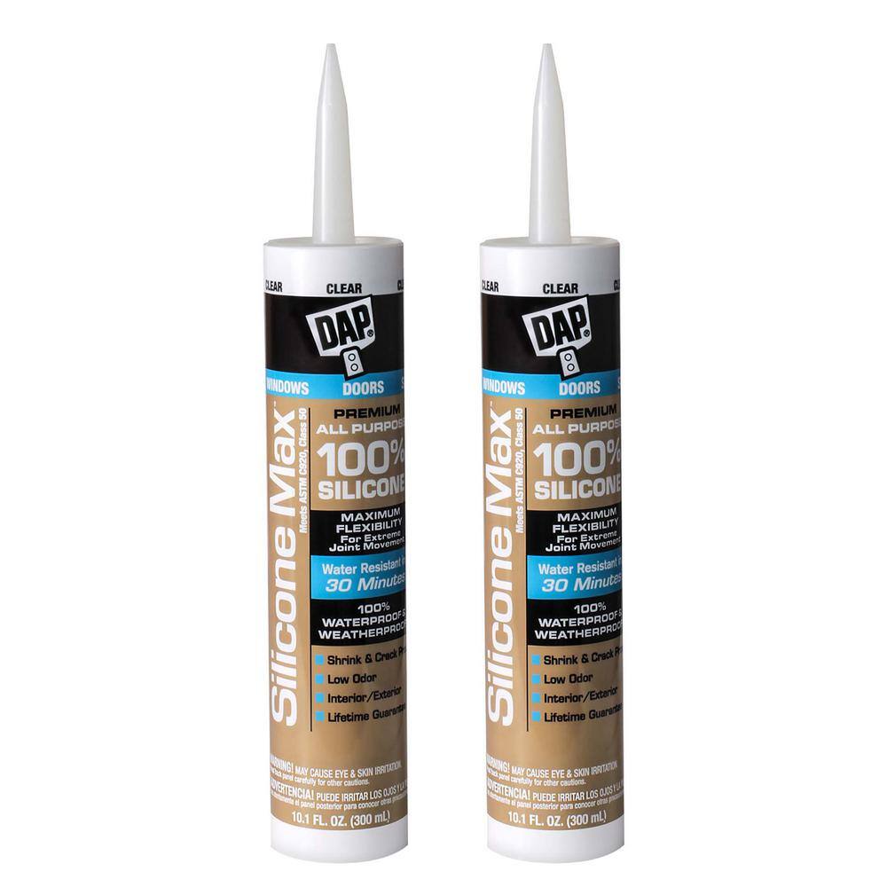 DAP Silicone Max 10 oz. Clear Premium ExteriorInterior Windows Doors and Siding Sealant 7079808791