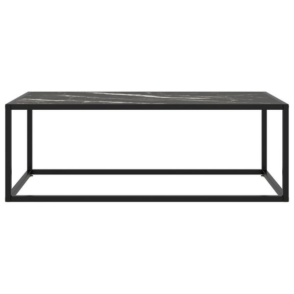 vidaXL Coffee Table Black with Black Marble Glass 39.4