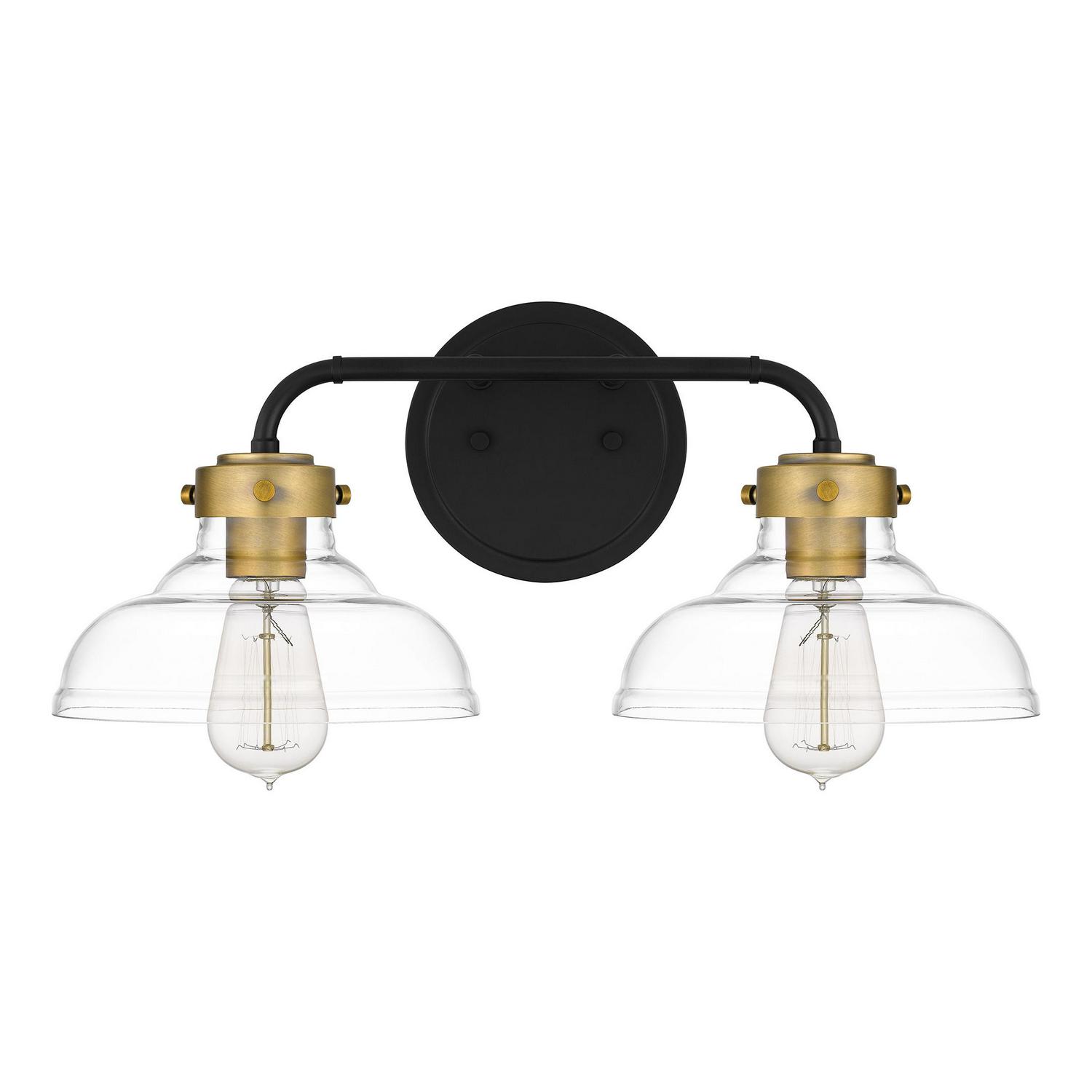 Ashley Harbour Kamden 2-Light Matte Black Bath Light