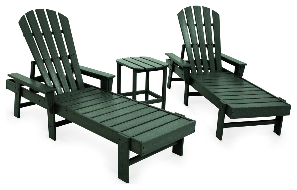 POLYWOOD South Beach Chaise 3 Piece Set   Contemporary   Outdoor Lounge Sets   by POLYWOOD  Houzz