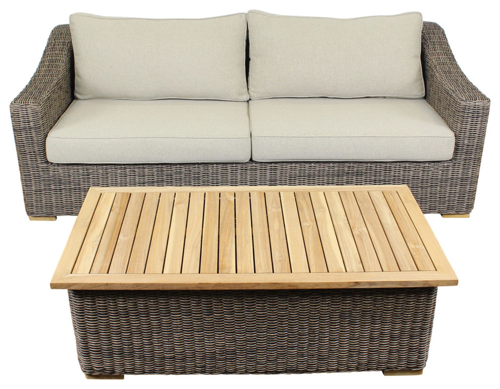 Courtyard Casual Tivoli Rectangle Coffee Table  Teak   Tropical   Outdoor Coffee Tables   by Courtyard Casual  Houzz