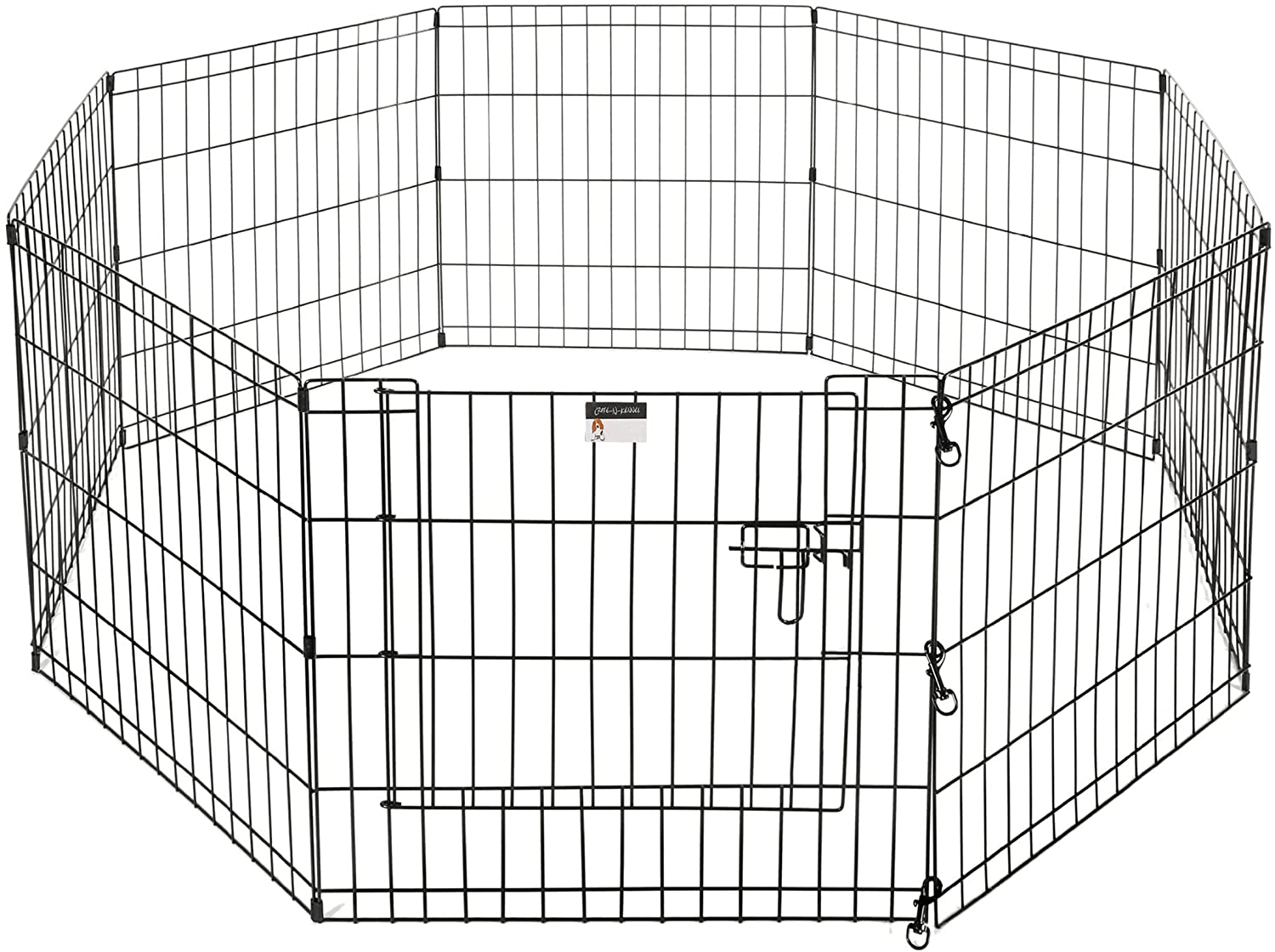 Puppy Playpen Collection – Foldable Metal Exercise Enclosure Â– Eight 24x30-Inch Panels Â– Indoor/Outdoor Pen with Gate for Dogs， Cats or Small Animals by Petmaker