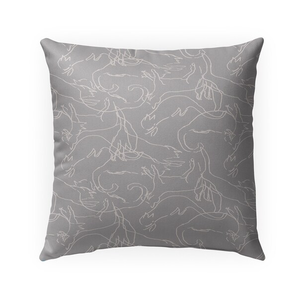 CATS GREY Indoor-Outdoor Pillow By Hope Bainbridge