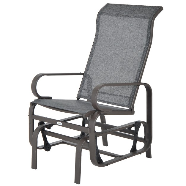 Outsunny Gliding Lounger Chair Outdoor Swinging Chair With Smooth Rocking Arms And Lightweight Construction For Patio Backyard