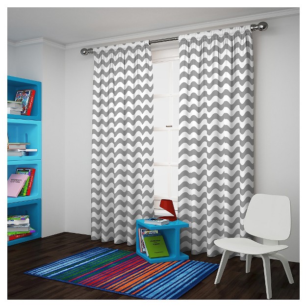 Wavy Chevron Room Darkening Curtain Panel Eclipse My Scene