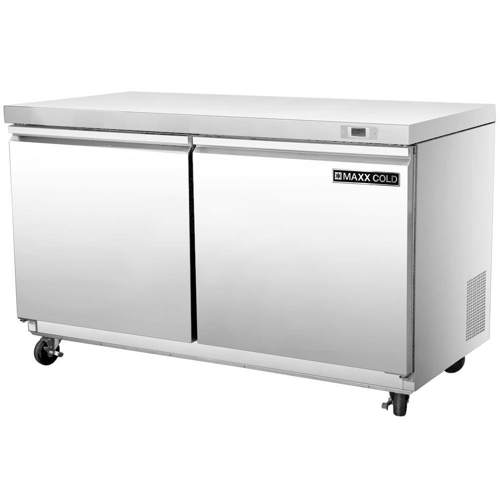 Maxx Cold 48 in W Undercounter 2 Door Freezer 11.1 Cu Ft in Stainless Steel MXSF48UHC