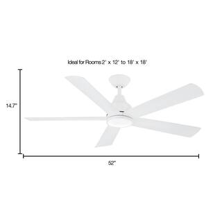 AIRE BY MINKA Bellinghman V 52 in. Integrated LED Indoor White Ceiling Fan with Light 04735