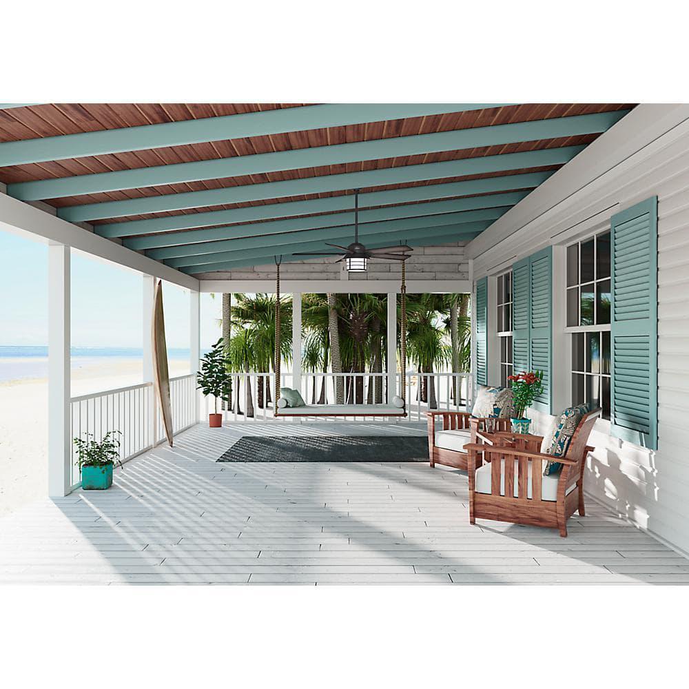 Hunter Key Biscayne 54 in IndoorOutdoor Weathered Zinc Gray Ceiling Fan with Light Kit