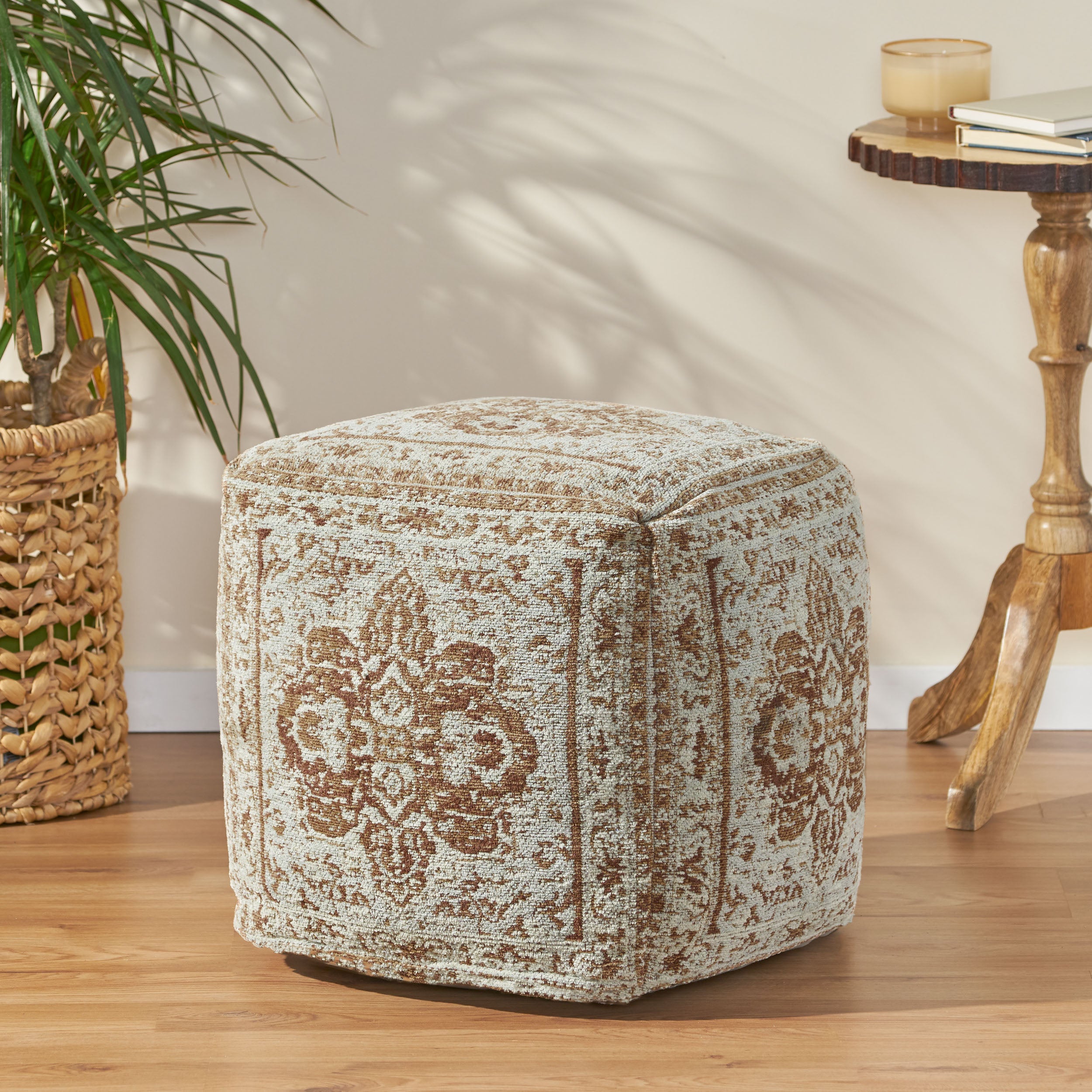 Bosco Hand Loomed Fabric Cube Pouf