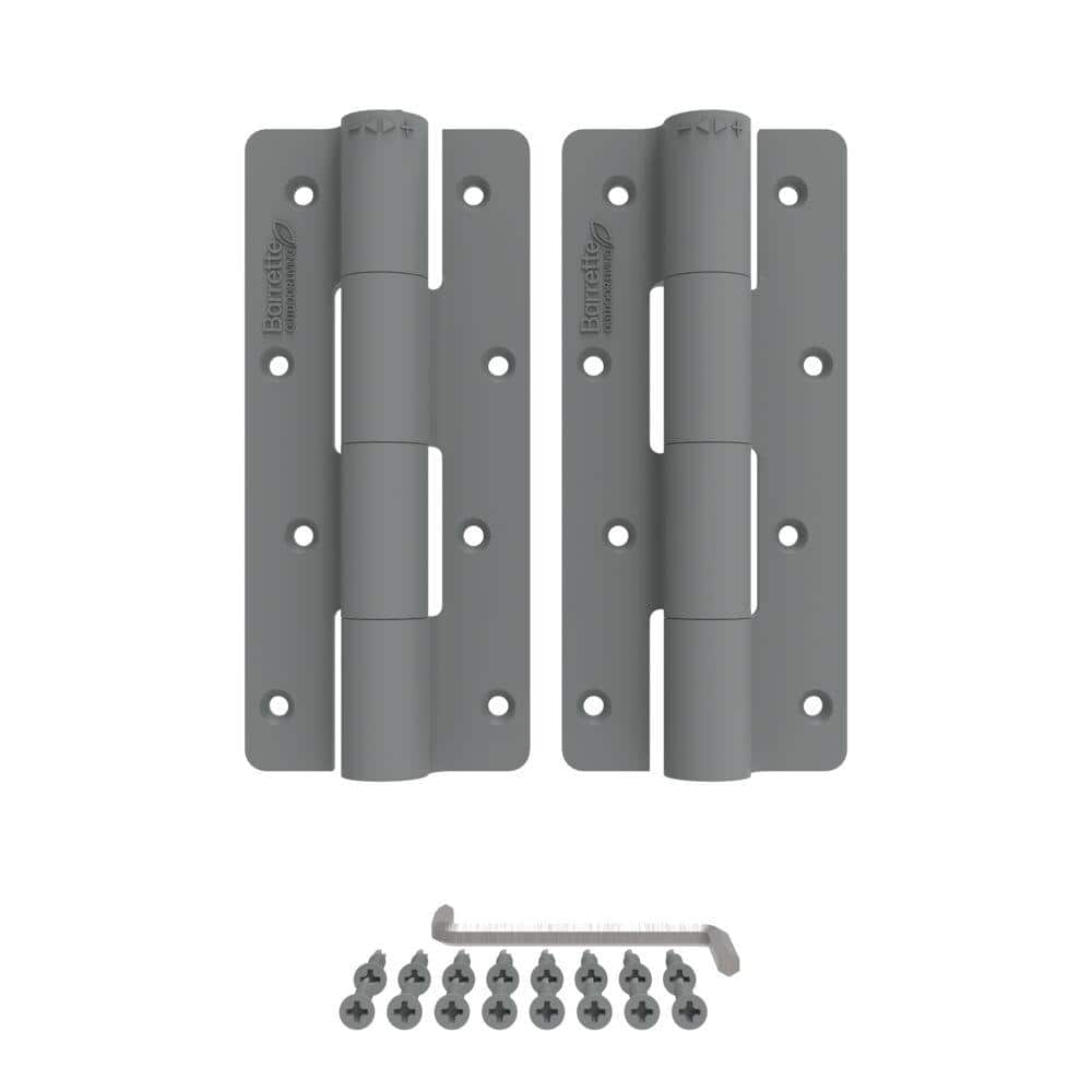 Barrette Outdoor Living 3.125 in. x 7.187 in. Aluminum Gray Heavy-Duty Butterfly Hinge (2-Pack) 73024460