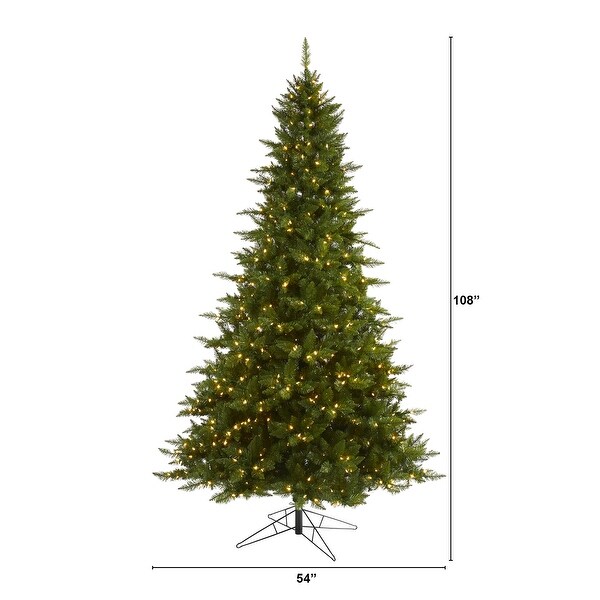 9' Vermont Spruce Christmas Tree with 850 Warm White LED Lights