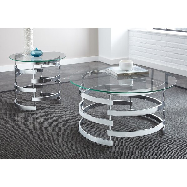 Silver Orchid Bardeen Round End Table