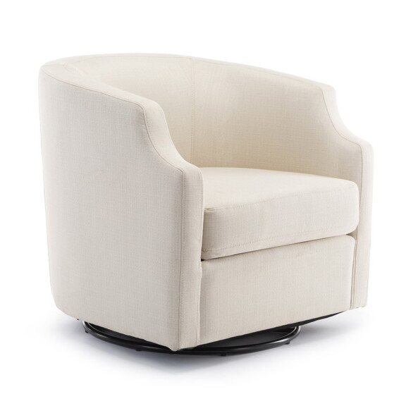 Isabelle Linen Swivel Glider Barrel Chair