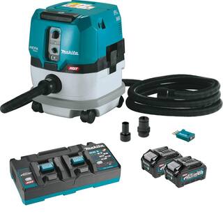 Makita 40V max XGT Brushless Cordless 2.1 Gallon HEPA Filter Dry Dust Extractor Kit with AWS (4.0Ah) GCV02PMU