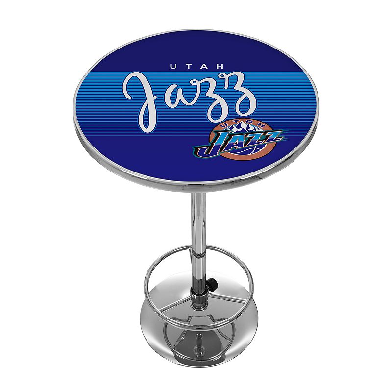 Utah Jazz Hardwood Classics Chrome Pub Table