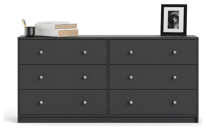 Portland 6 Drawer Double Dresser  Grey   Contemporary   Dressers   by BisonOffice  Houzz