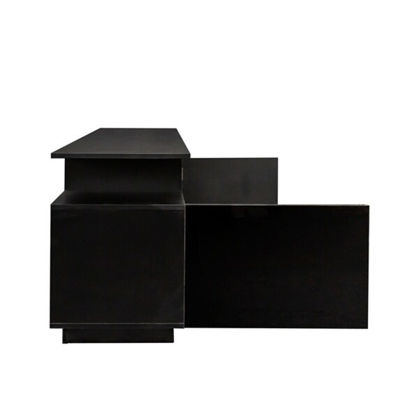 Black Modern LED TV StandTV Media Center for Living Room