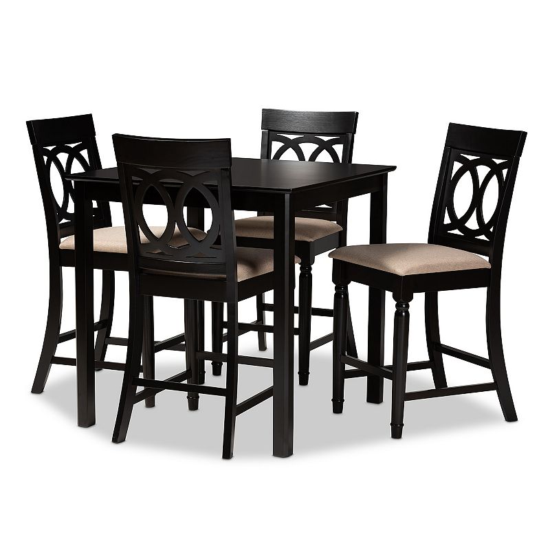 Baxton Studio Verina Pub Table and Stool 5-piece Set