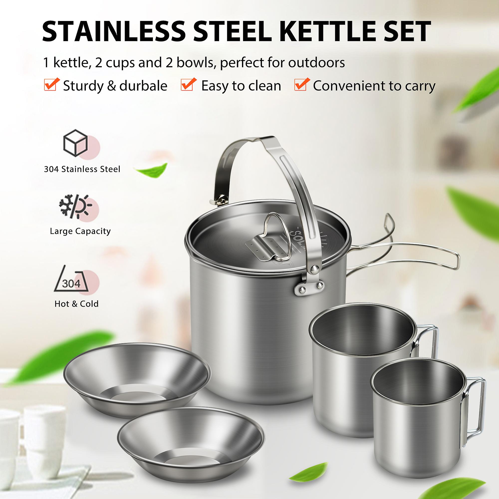 Kettle，2 Pcs Cups，2 Pcs Bowls