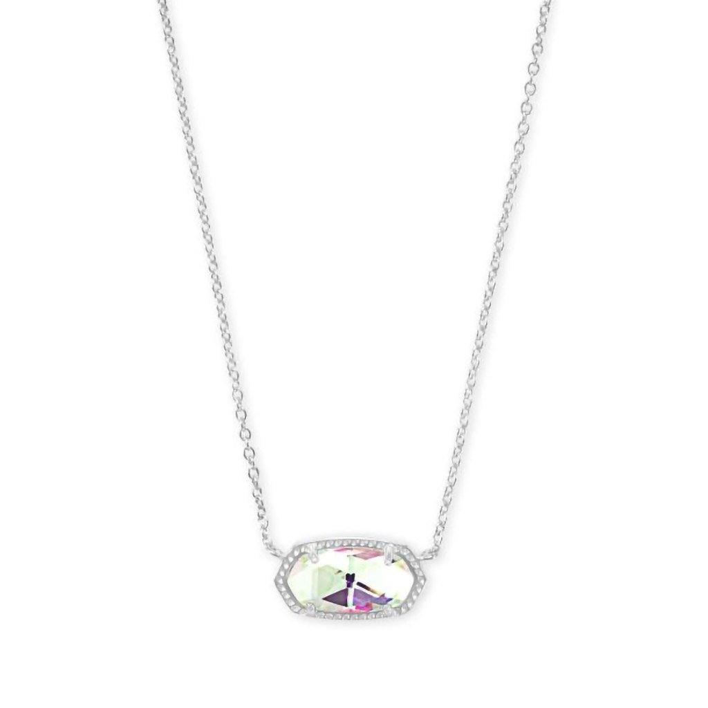 Kendra Scott  Elisa Silver Pendant Necklace In Dichroic Glass