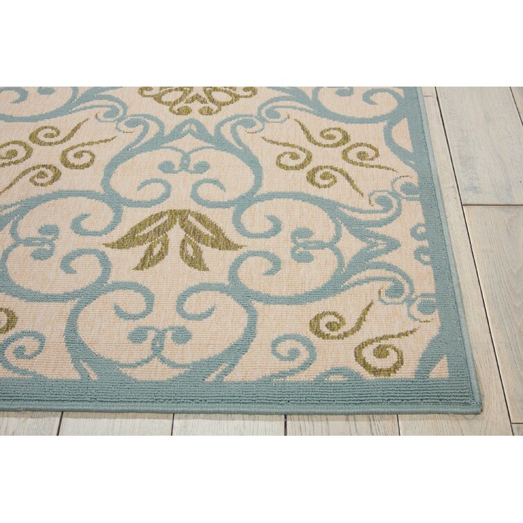 Adelene Navy Blue/Beige Indoor/Outdoor Rug