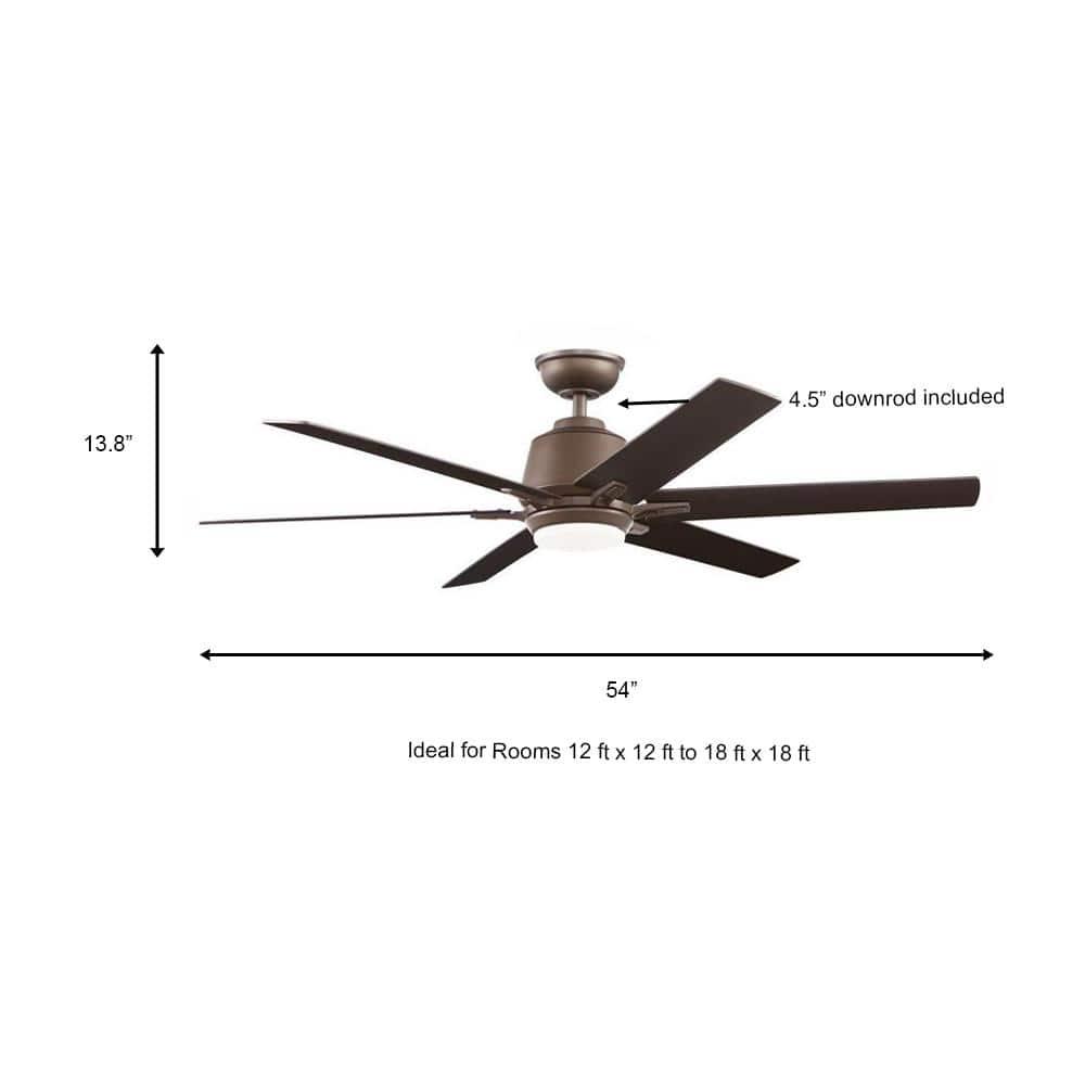 Home Decorators Collection Kensgrove 54 in Integrated LED Indoor Espresso Bronze Ceiling Fan with Light Kit and Remote Control