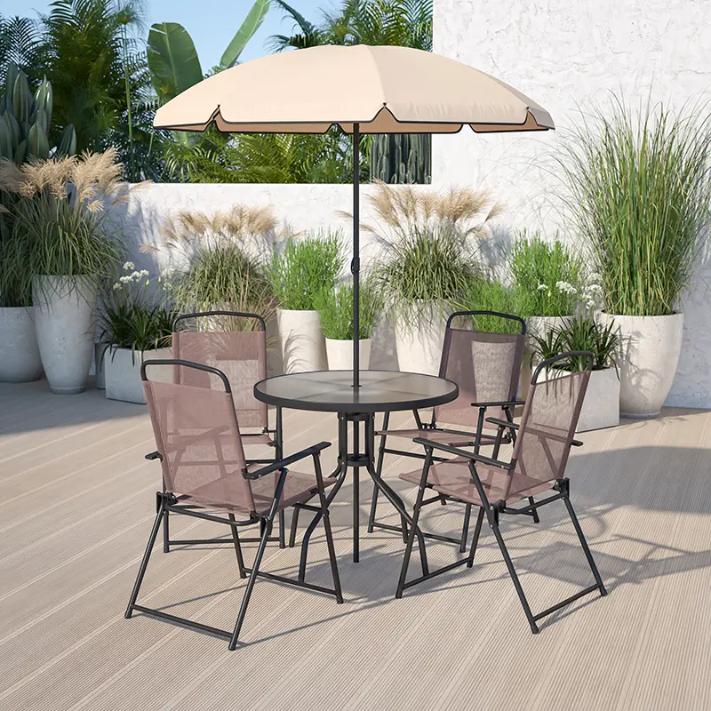 6 Piece Patio Garden Set - Brown