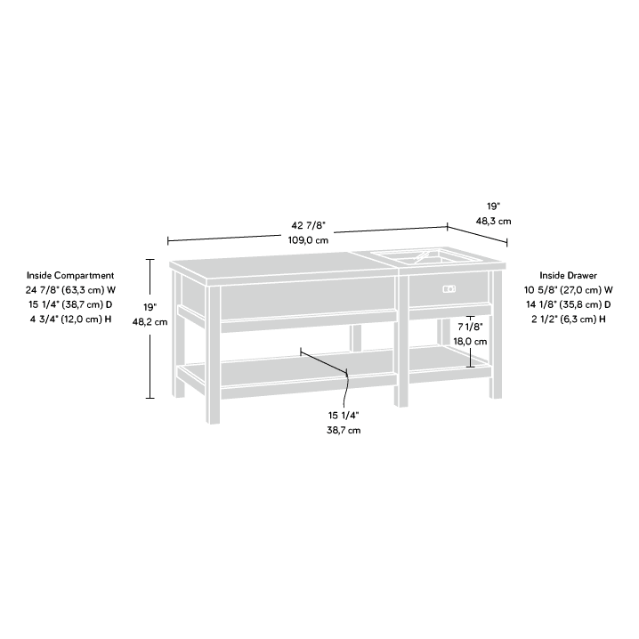 Sauder Cottage Road Lift-top Coffee Table, Mystic Oak Finish