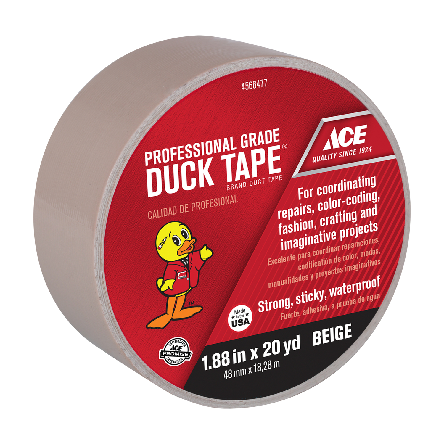 Ace 1.88 in. W X 20 yd L Beige Solid Duct Tape