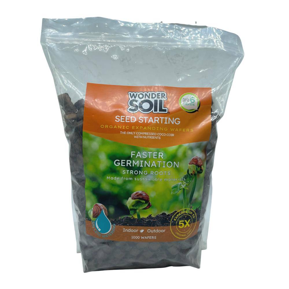 WONDER SOIL 1000 Premium Organic Expanding Coco Coir Seed Starting Soil Wafers WSST-1000