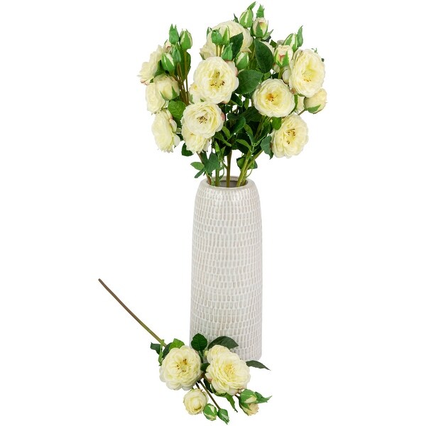 real touch™ white artificial camellia rose floral sprays set of 6 23