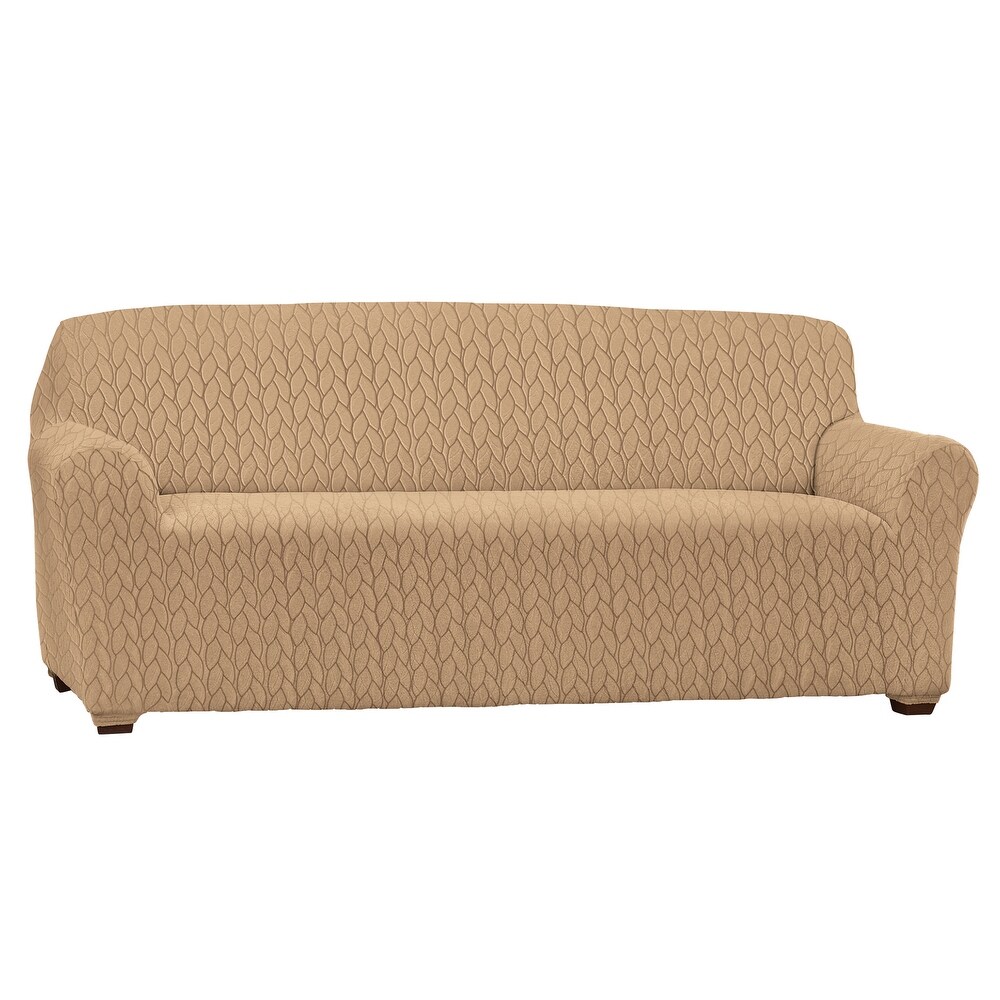 Cable Knit Patterned Elastic Stretch Furniture Slipcover   Sofa