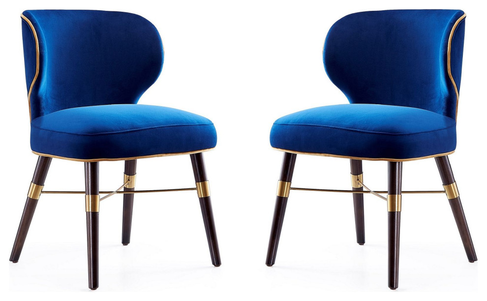 Strine Dining Chair  Royal Blue  Set of 2   Midcentury   Dining Chairs   by VirVentures  Houzz