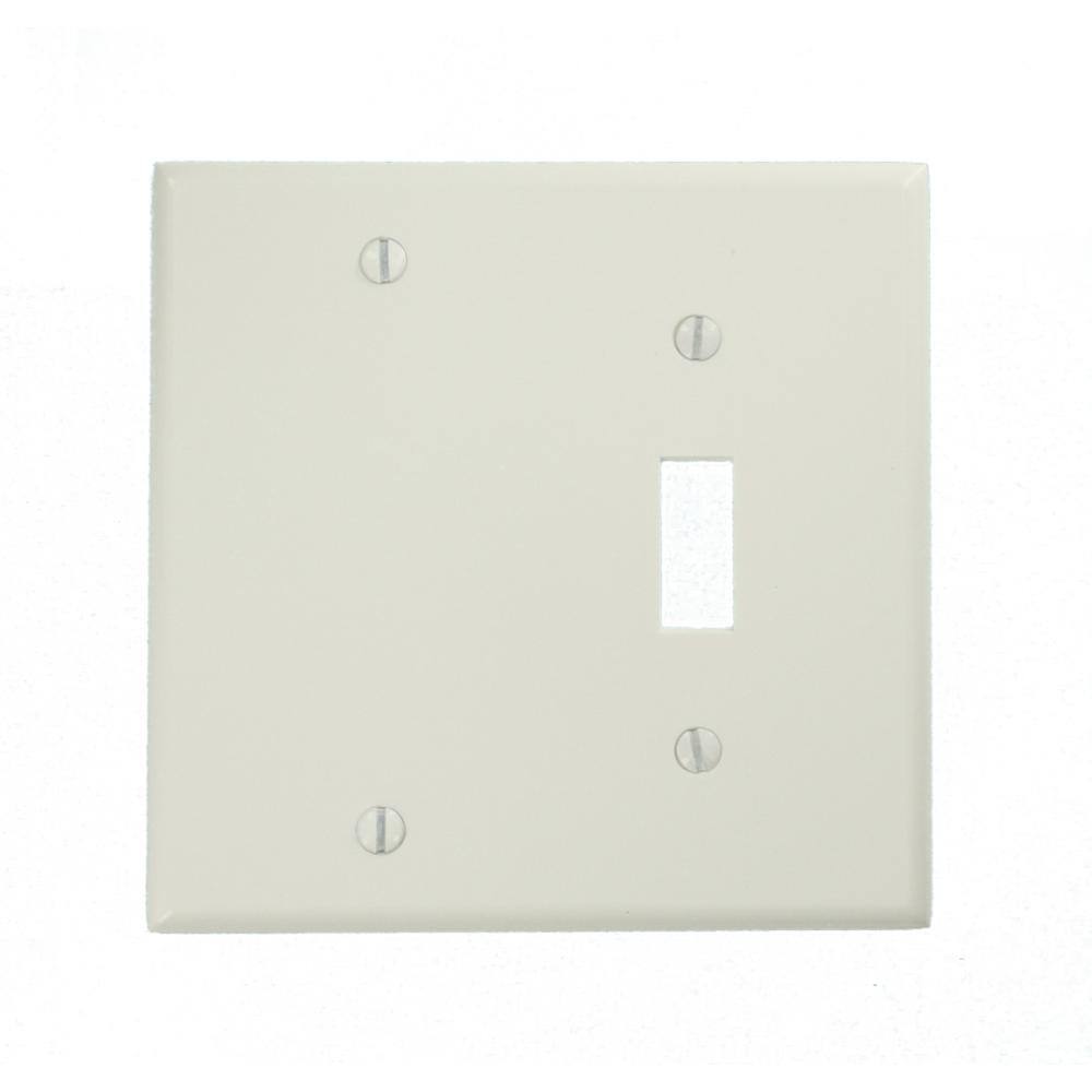 Leviton White 2-Gang 1-Toggle1-Blank Wall Plate (1-Pack) 002-88006-000