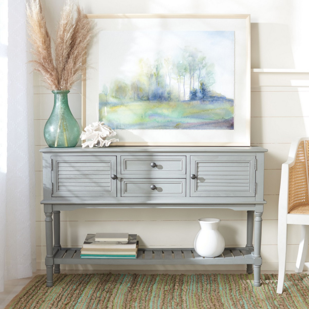 Piper 2 Drawer 2 Door Console Table  Distressed Gray   Traditional   Console Tables   by Rustic Home Furniture Deco  Houzz