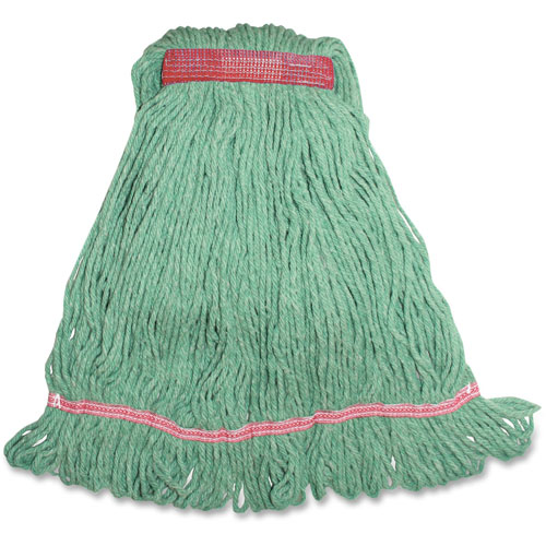 Genuine Joe Narrow Band Blend Loop Wet Mop | 12oz.， Green | GJOLGR1BEA