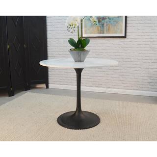 36 in. Enzo Black Round Marble Top Dining Table MT3636-BLK