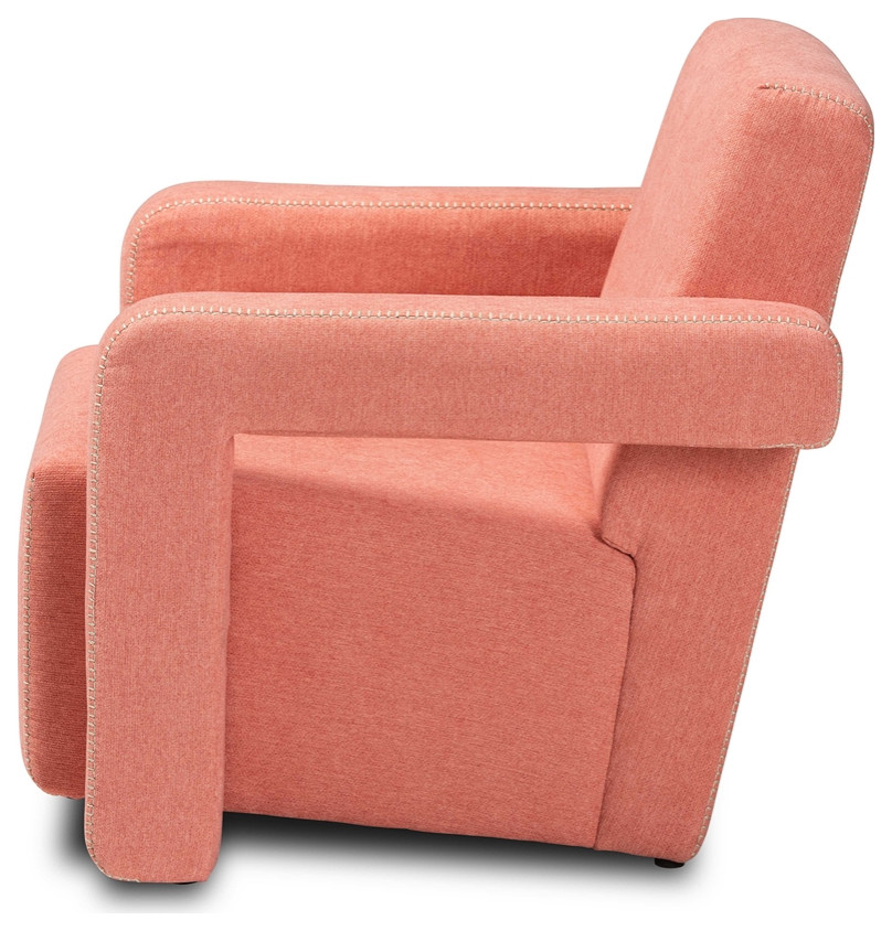 Modern Contemporary Light Red Fabric Upholstered Armchair   Contemporary   Armchairs And Accent Chairs   by Imtinanz  LLC  Houzz