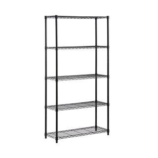 Honey-Can-Do Black 5-Tier Metal Wire Shelving Unit (14 in. D x 36 in. W x 72 in. H) SHF-01442